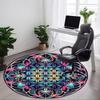 1 Stück Geometrie des Lebens Stuhlteppich für das Büro, rutschfest, leicht, maschinenwaschbarer Teppich für Büro, Schlafen, Zimmer - Feiertagsdekoration yy251009055