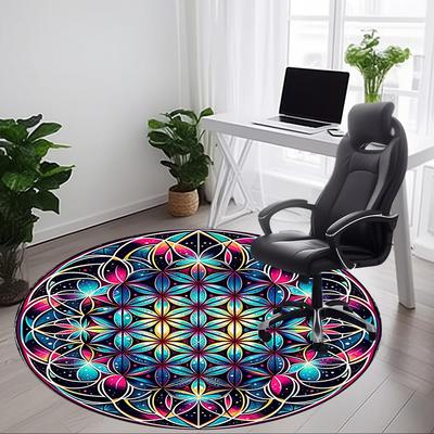 1PC Sacred Geometry Chair Carpet for Office Non-Slip, Lightweight, Machine Washable Rug for Office, Sleeping, Room - Holiday Decoryy251009055