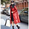 Übergröße Winter Street Style Damen Daunenmantel Mittellang Dick Warm Mit Kapuze Lässig Kunstlederjacke Winddichte Oberbekleidung