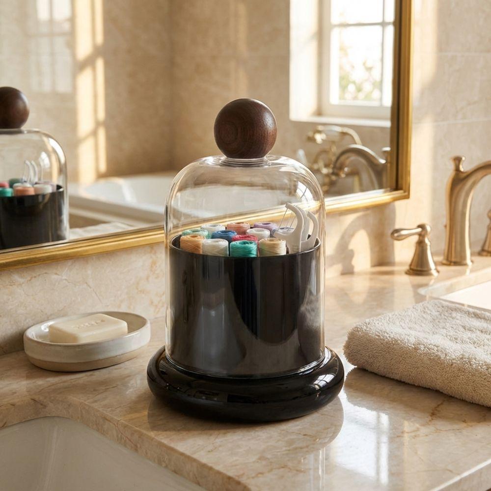 Plastic Dental Floss Case Retro Toothpick Storage Box Creative Swab Toothpick Holder  Living Room