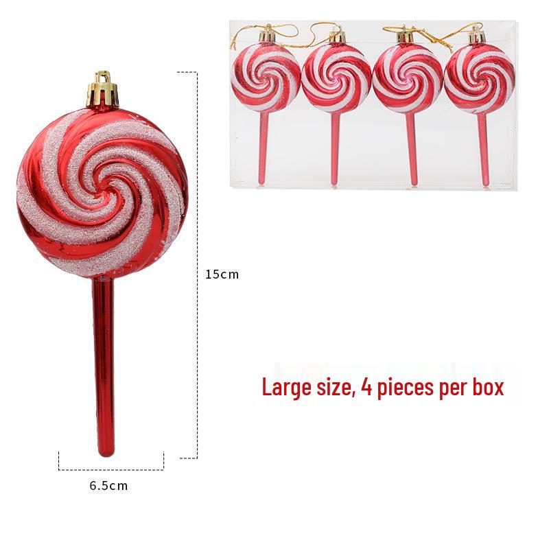Red and White Spiral Candy Cane Christmas Tree Decorations