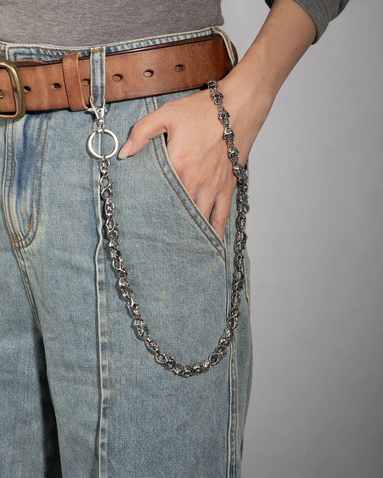 

Цепочка на талию с металлическим черепом Cross-Border — высококачественный хип-хоп-панк-стиль для мужчин и женщин