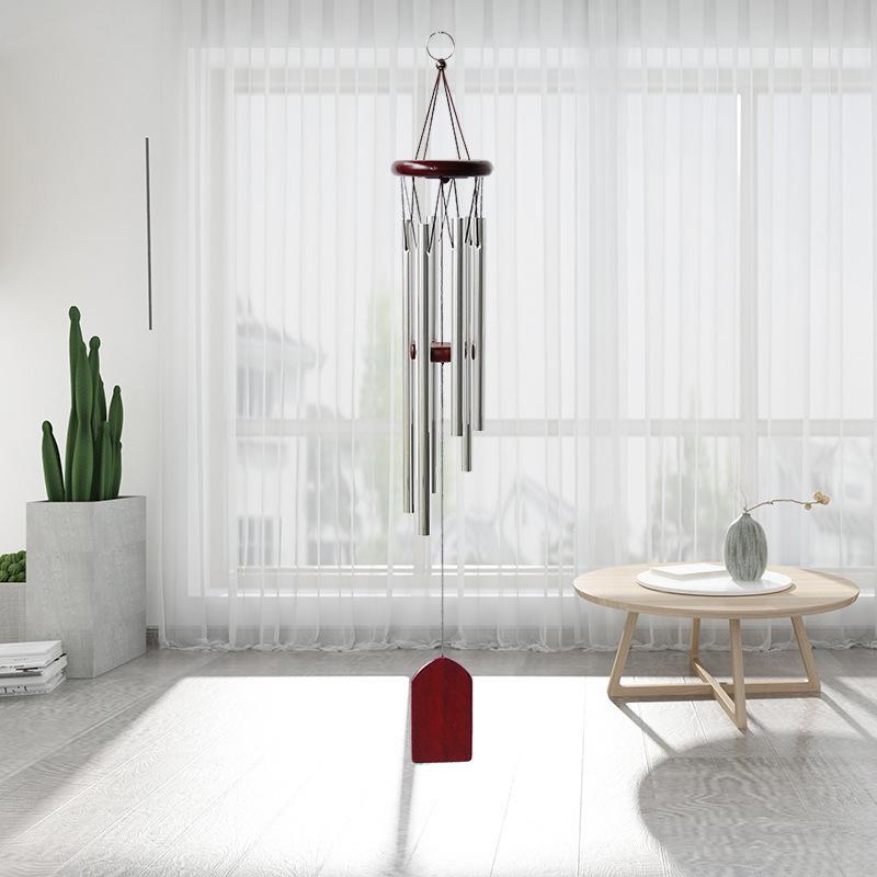 New Classic 26 Inch Aluminum Pipe Wind Chimes With Wooden Hanging Tag Farmhouses Terraces Gardens Balcony Corridor Decoration