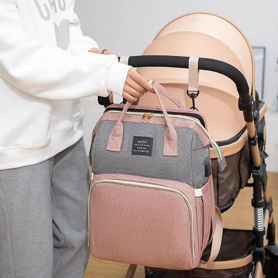 Large Capacity Mommy Bag Lightweight Portable Folding Crib Bed Large-capacity Travel Maternity Bags Baby Backpack Female Mommy Outting Bag