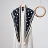 1 New Simple Coffee-Colored Polka Dot Printed Triangle Scarf Fashionable Versatile Belt Diagonal Scarf Women'S High-End Silk