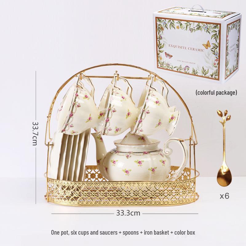 French Retro Ceramic Coffee & Tea Set