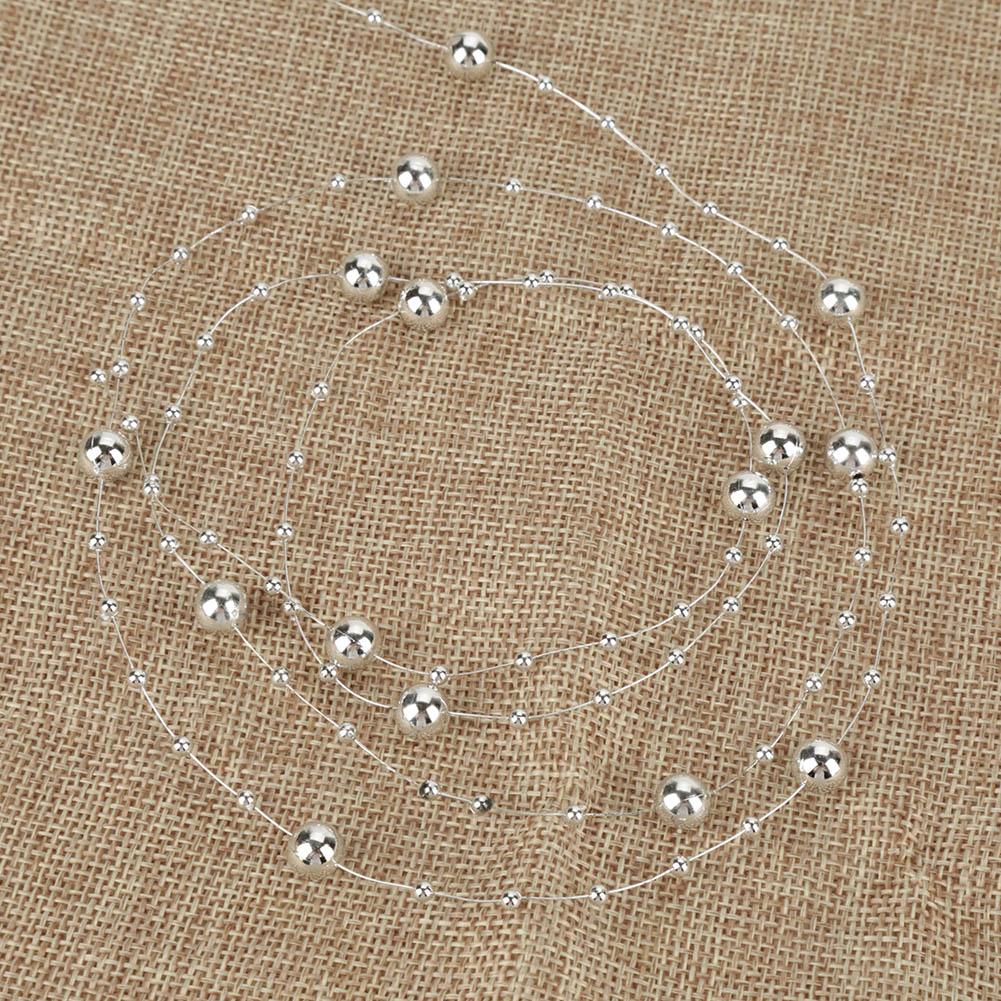 60mCelsiusroll Electroplating Pearl Wire Beads Garland String   Wedding Decoration 3mm+8mm(golden)