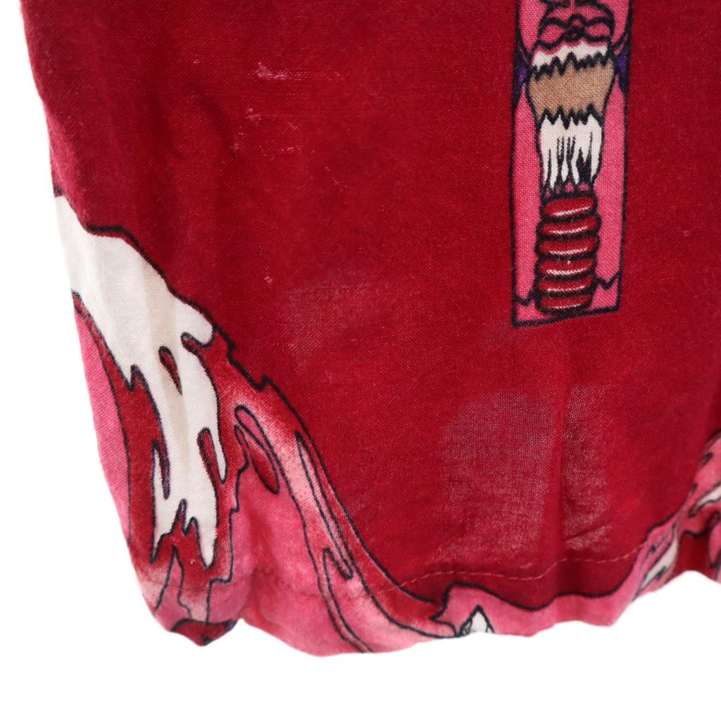BASIX Overall handle Short sleeve Open collar Aloha shirt M Red series Men's Used