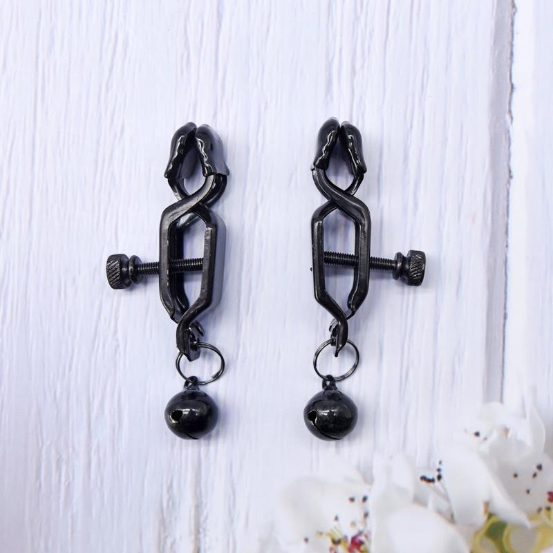 Sensual Bell Pendant Nipple Clamps for SM Training, Breast Massage, and Clitoral Play.