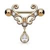 Sexy Nipple Ring Rhinestone Dangle Chain Body Piercing Barbell Jewelry