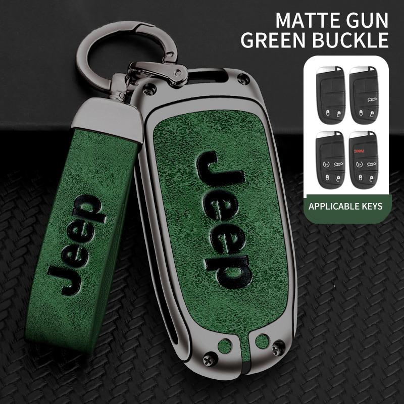 Dla Jeepa Stop Cynkowy Skórzany Pokrowiec na Kluczyk Samochodowy Etui Brelok dla Jeep Renegade Compass Cherokee Grand dla Chrysler 300C Wrangler Samochód Klimatyzacja