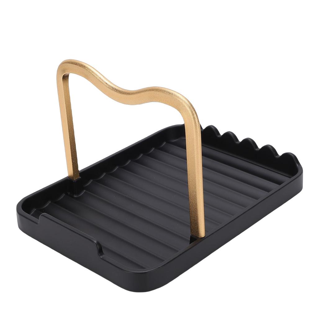 Pot Lid Holder Aluminum Desktop Lid and Spoon Rest Holder Thickened with Non Slip Pads for Kitchen Countertop Cooking