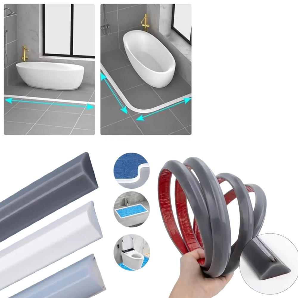 1pc 1m/2mX3cm Material Self Adhesive Water Stopper Self-Adhesive Backing Waterproof Seal Water Retaining Strip Foldable Design