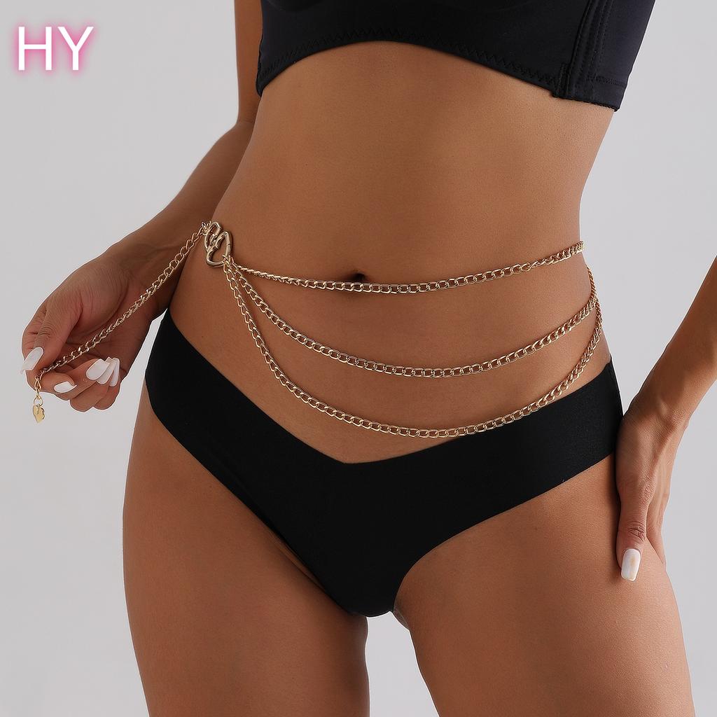 HY New Multi-layer Metal Body Chain Belly Waist Chains Hip-hop Spicy Girl Beach Bikini Alloy Decorative Belt Jewelry