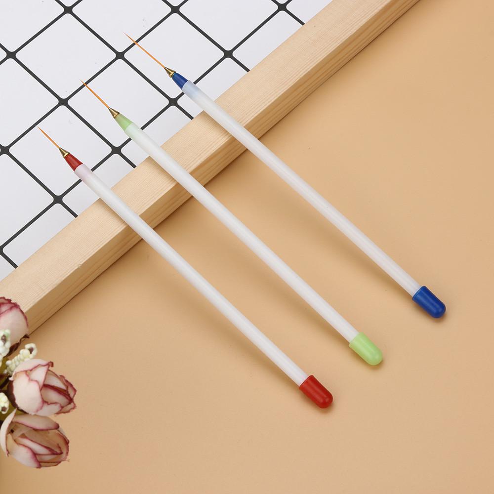 (Nikita) 3 STK Nail Art Design Sett Prikking Maling Tegning Pensel Pen Verktøy
