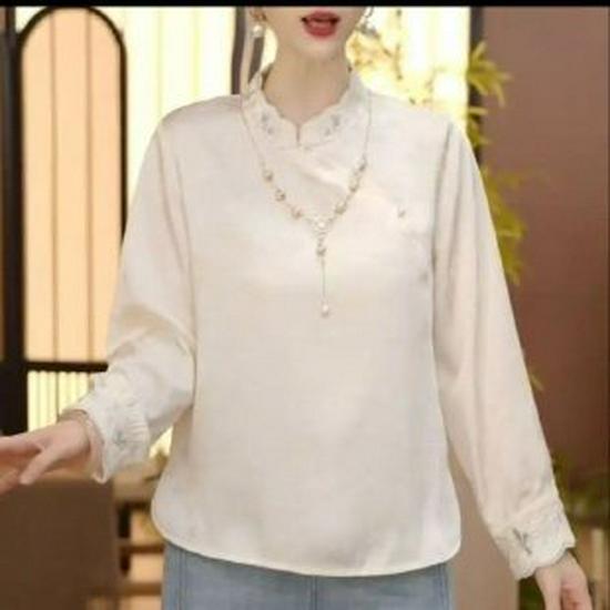 

Mom s Stylish Long-Sleeve Spring & Autumn T-Shirt for Middle-Aged & Elderly Women (2026 Collection) Extra Large бежевий