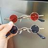 Korean Kids Sunglasses 3-10 Years Old Round Metal Frame Fashion Eyewear for Boys Girls Street Style Sun Glasses