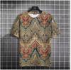 Vintage Men's T-Shirt Easy Race Print, Short Sleeve Summer Round Neck Streetwear Loose Transparent