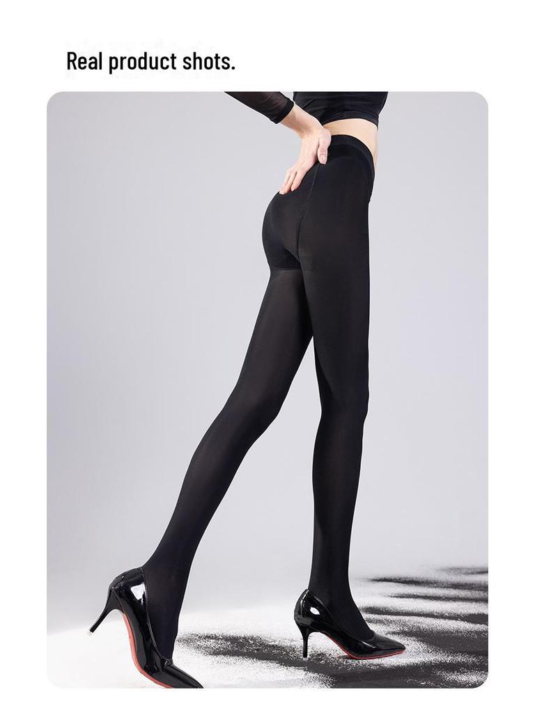 Damen Übergröße Satin Seidenstrümpfe - Rote Pfeffer Unterziehsocken mit Wassermelonen-Schritt, Laufmaschenfeste Strumpfhose