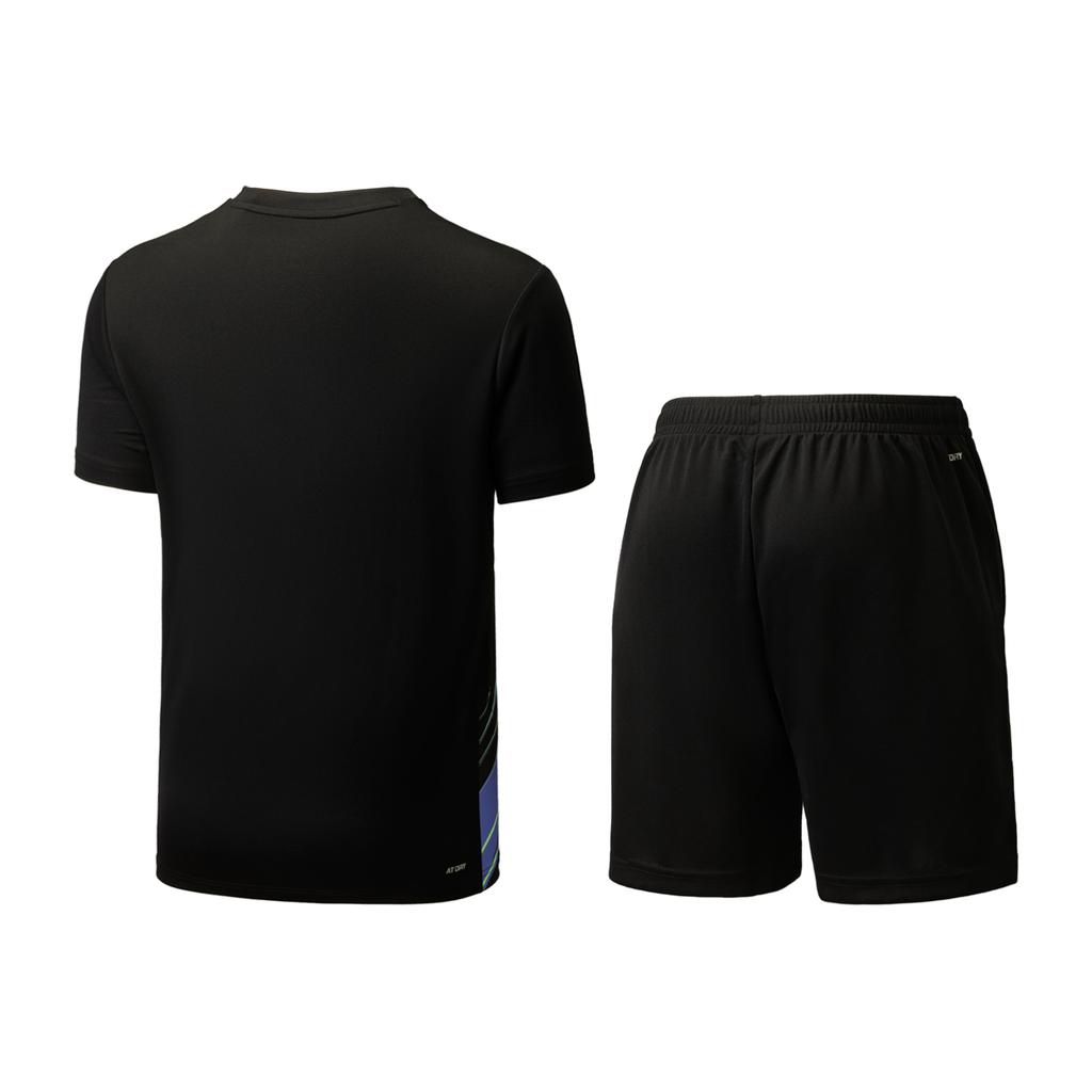 Li Ning Badminton Jersey Set Unisex Black AATU025-1