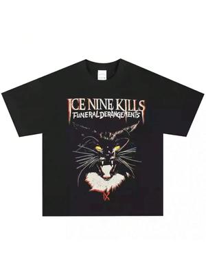 2025 Ice Nine Kills Band Rock Metal T-Shirt, American Retro Street Short-Sleeved Vintage, High-Quality Luxury Brand Ins Y2k