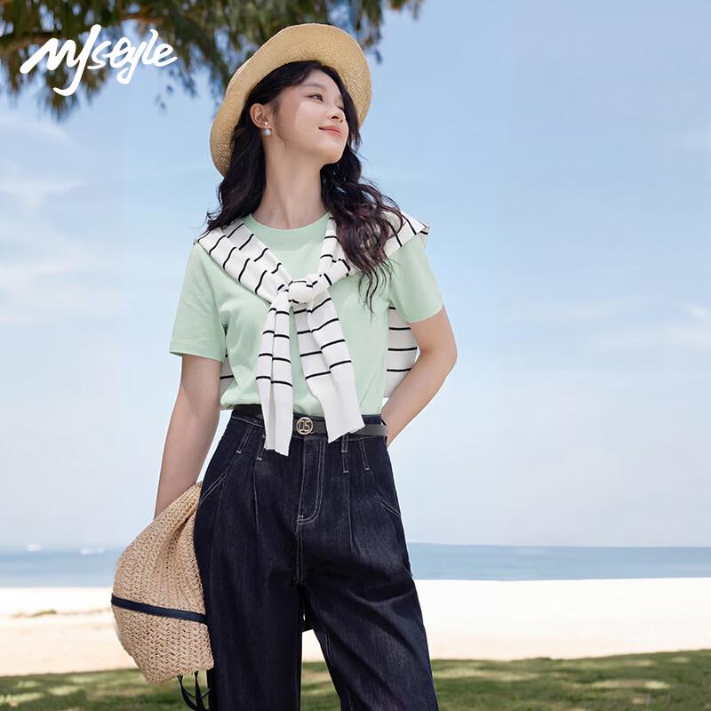 MJ STYLE Women s Round Neck Short Sleeve T-shirt XL