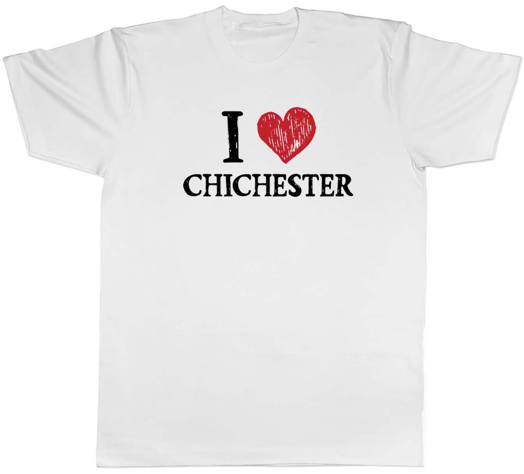 I Love Chichester Unisexs TShirt West Sussex Historic Love Heart Tee Gift