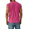 Men's Loose And Casual Trend Letter Print T-shirt - Men's Washed And Distressed Breathable Sports Sleeveless Top