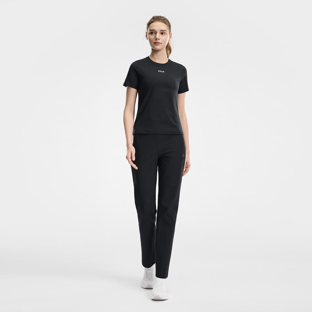 FILA Fitness Basic Comfortable Short Sleeve T-Shirt Women tops Deep-Black A11W621102FBK