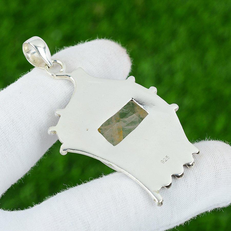 Radiant Natural Golden Rutile Mother Ethnic Birthday New Pendant Sterling Silver