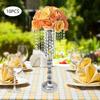 Bymaocar 10 Pcs Silver Crystal Flower Stands,Tabletop Metal Flower Vase for Gift,Wedding,Event,Reception,Birthday,Home DIY Decor