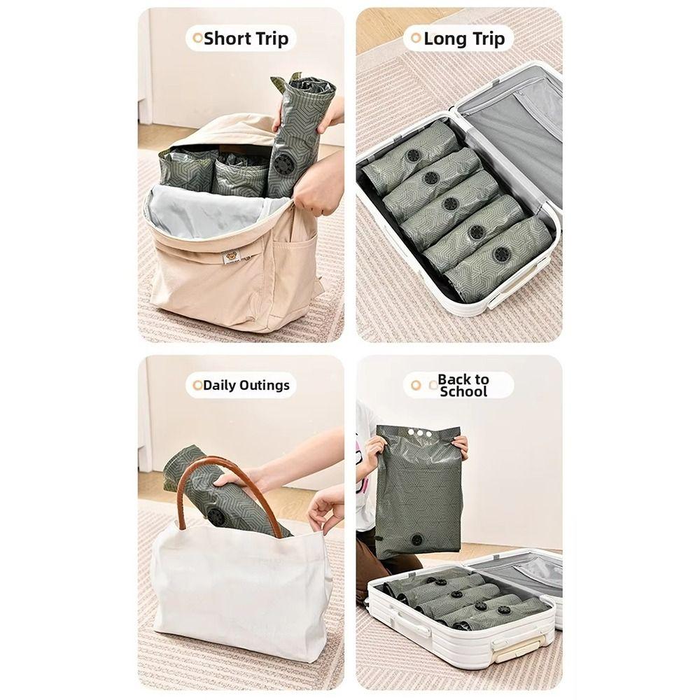Dustproof Vacuum Compression Bag Reusable Luggage Clothing Organizer  Overnight Trip