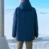 Skechers Solid Color Hooded Woven Mid-Length Down Jacket Men Outerwear Dark-Blue Black L423M167-0029