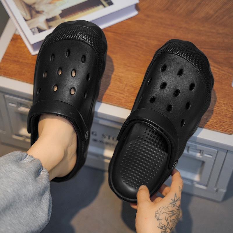 Stepping On Shit Feeling Hole Shoes Men Wear Thick-Soled Non-Slip Bag Head Drag Soft-Soled Dual-Purpose Beach Cool Slippers