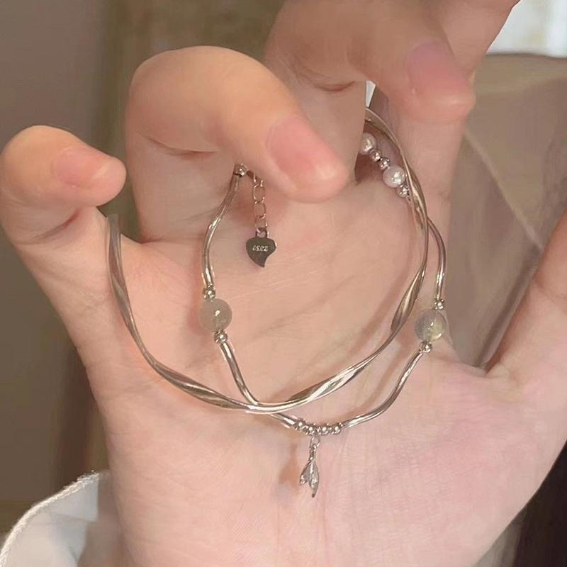 1Set Fishtail Bracelet Chain Twisted Cuff Bracelet Bangle Adjustable Bracelets