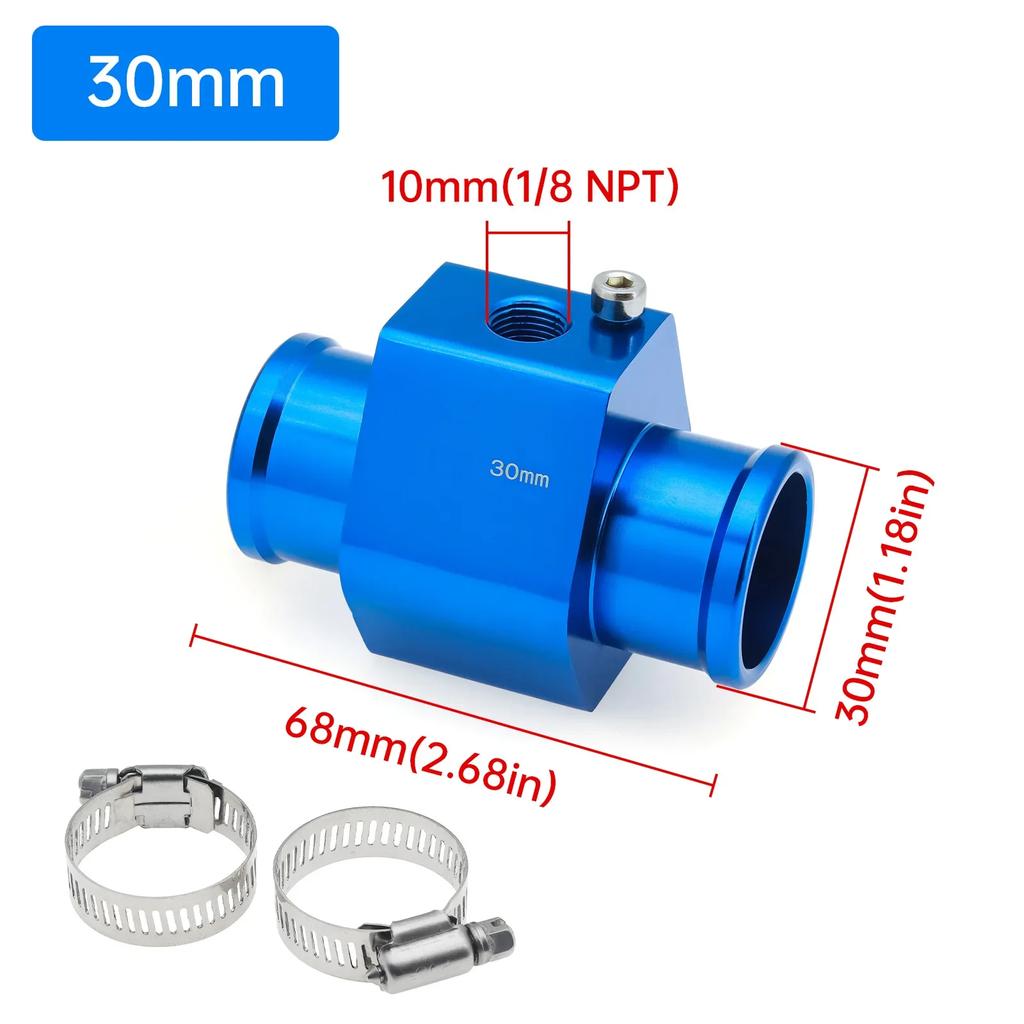 Adapter Rury Czujnika Temperatury Wody Wskaźnik Adapter Węża Chłodnicy Niebieski Czarny Adapter Czujnika Temperatury Adapter Wskaźnika Samochodowego do Samochodu Łodzi