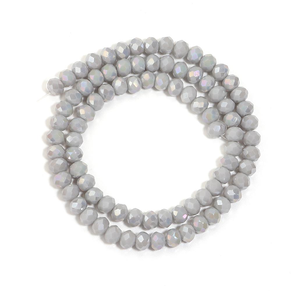 3/4/6/8/10mm Austria Faceted Crystal Beads Grey Porcelain Glass Loose Spacer Beads For Jewelry Making DIY Bracelets Necklace
