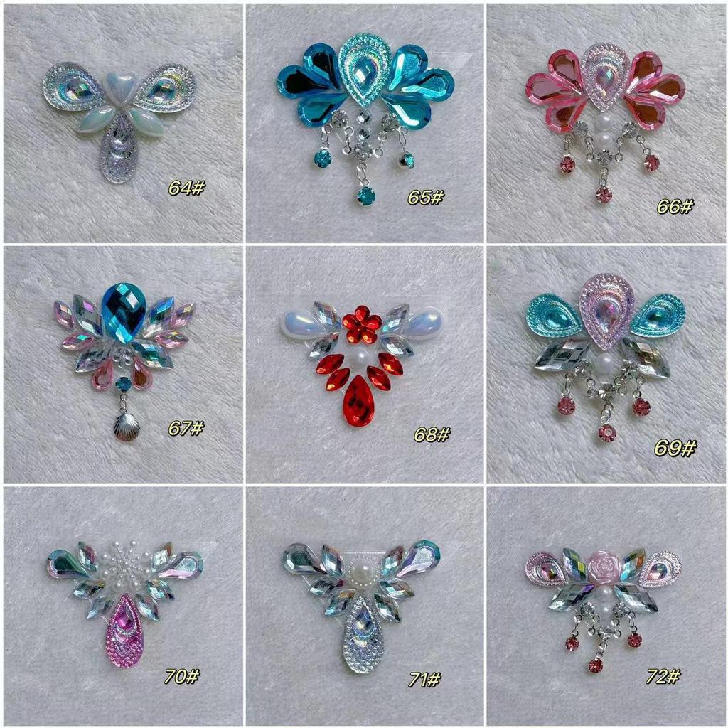Self-Adhesive Children's Colorful Eyebrow Stickers for Stage Performance and Princess Makeup with Ancient Costume Style Tassels.
