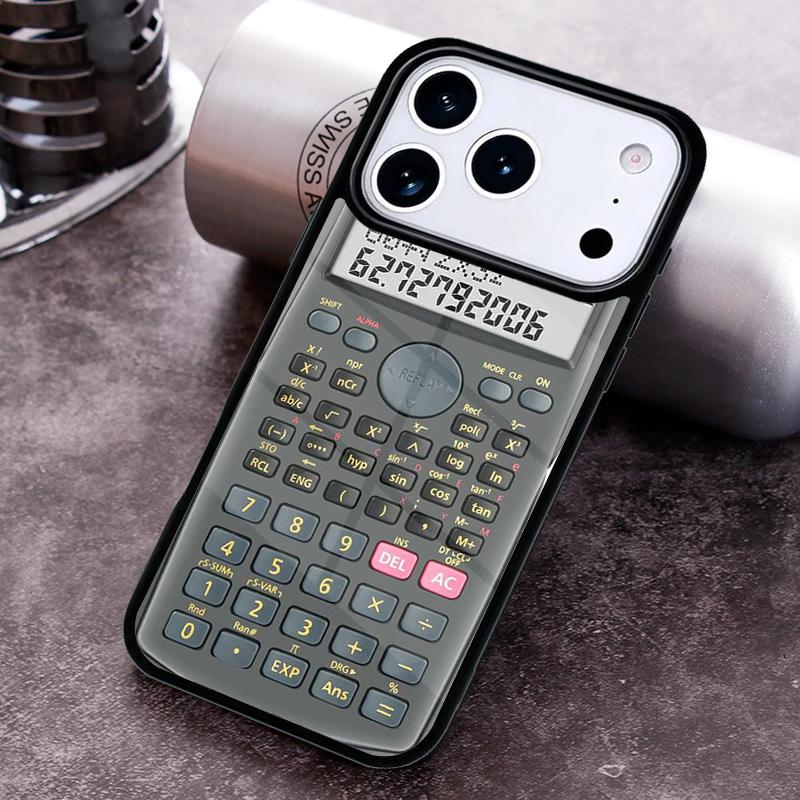 Retro Calculator Phone Case for iPhone 17 16 15 Pro Max Air 14 13 12 11 Plus Shockproof Capa Cover iPhone 12 Pro Max