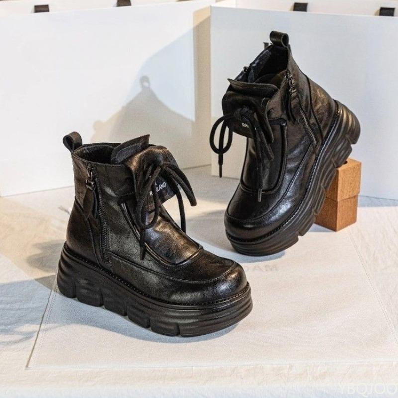 Thick Soled Height Increasing Short Boots for Women's New Autumn Winter Simple Comfortable Daily Casual Non Slip Women's Boots