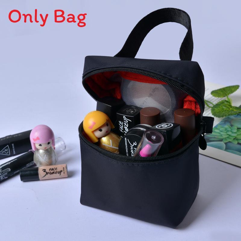 Nylon Portable Waterproof Makeup Bag With Handle For Travel And Home Storage