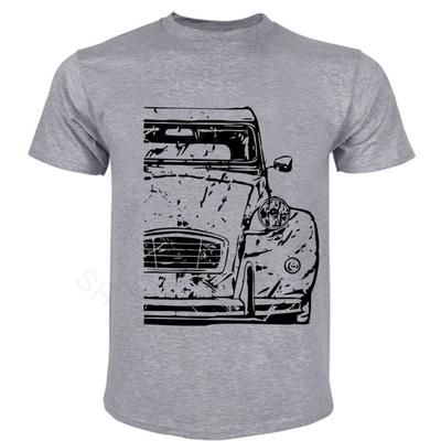 2Cv TShirt Meliert Cotton Tshirt Men Summer Fashion T-shirt Euro Size Male Crew Neck Tops Men Grey T Shirt Drop Shipping