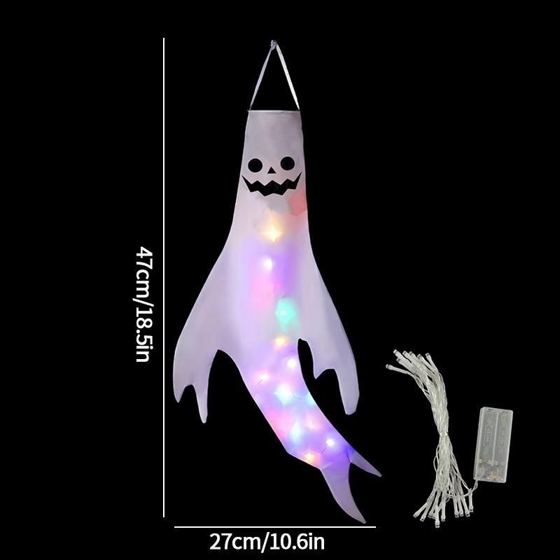 Halloween Decoration Scary Ghost Windsock Glow In The Darks Party Gifts Party Hanging Flags Day of The Dead Dia De Muertos