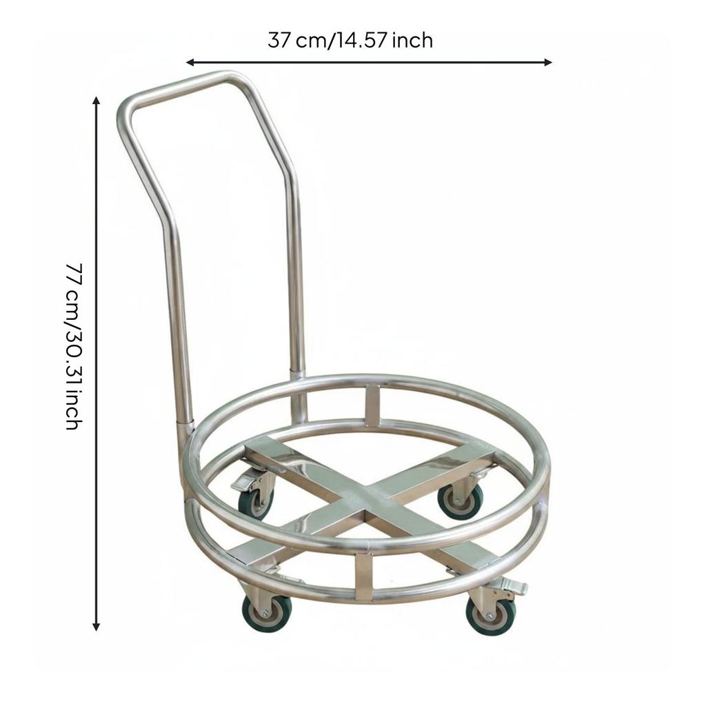 Stainless Steel Soup Bucket Cart Wheeled Insulated Trolley Food Service