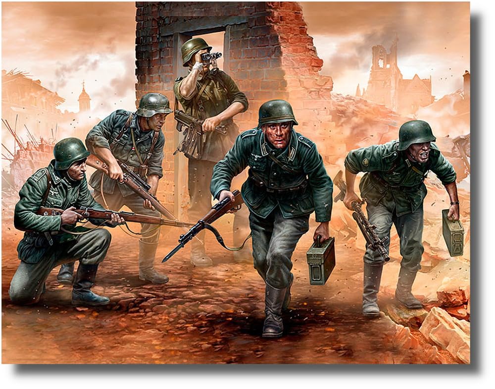 Master Box 1/35 Scale World War II German Infantry (5 Figures) in Early War Uniforms Plastic Model Kit MB35177