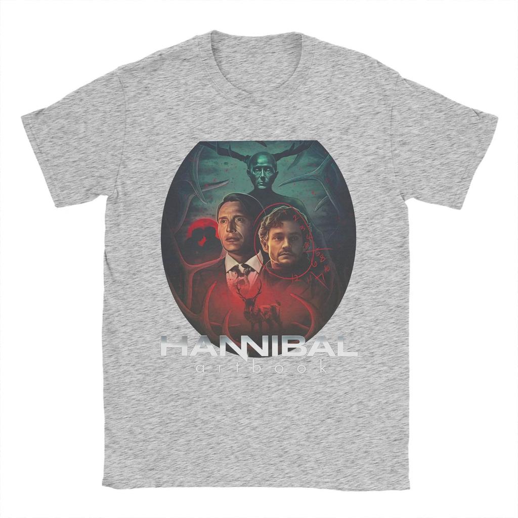 Mads Mikkelsen Herren T-Shirts Hannibal Mode T-Shirt Kurzarm Rundhals T-Shirt Baumwolle Übergröße Kleidung