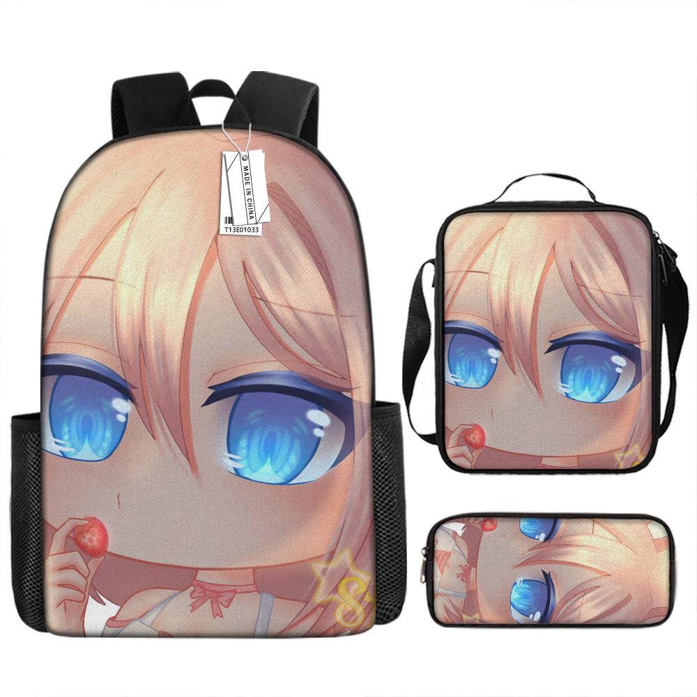 Two-dimensional Children's Schoolbag Animation Boys Backpack Satchel Pencil Case Oxford Cloth