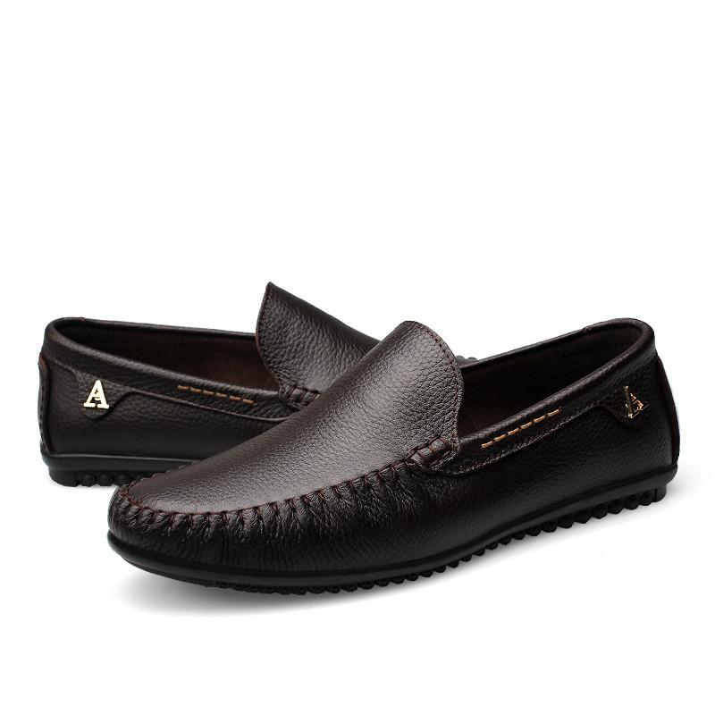 Mode Echtes Leder Herrenschuhe Luxus Business Casual Slipper Formelle Loafer Herren Mokassins Italienisch Schwarz Herren Fahrschuhe Sneakers