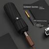 16-Bone Automatic Storm-Resistant Folding Umbrella 280T Thickened Reinforced Double Umbrella Men's High-End Business Umbrella