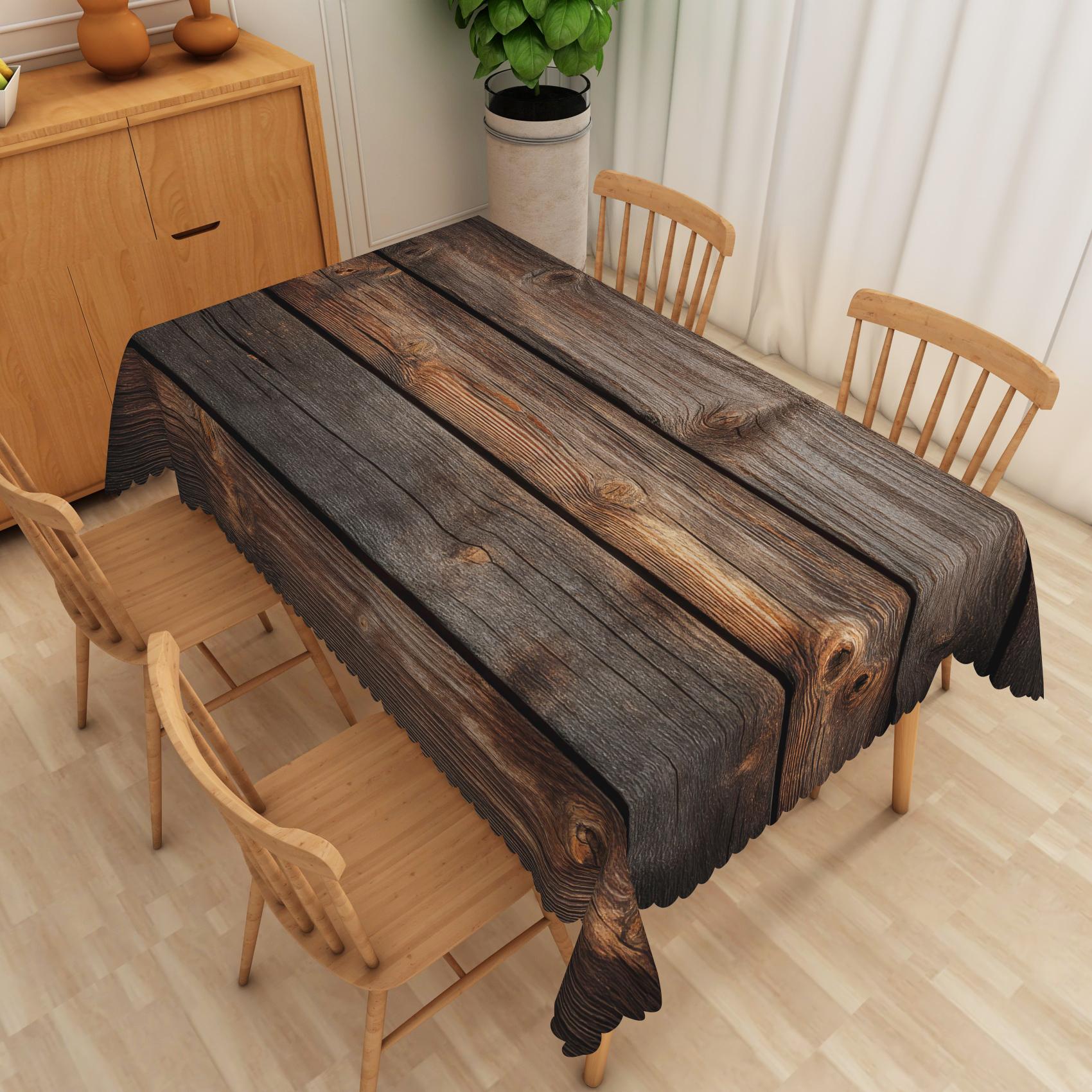 Vintage Houtnerf Rechthoekig Tafelkleed Rustieke Boerderijtextuur Houten Stijl Huisfeest Decor Tafelkleden Keukentafel Decor 140x180cm